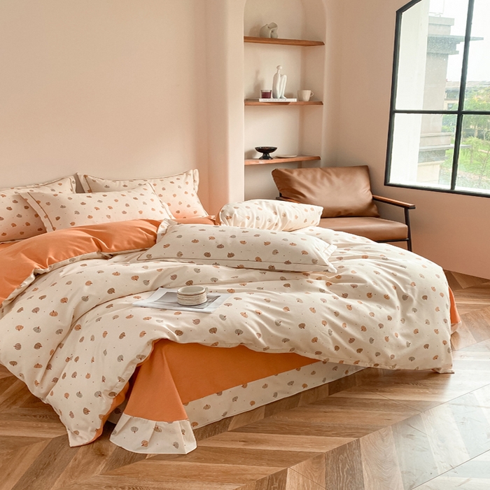 91家纺网 家纺一手货源 找家纺 大吉  2024新款加厚喷气全棉磨毛被套 南瓜派