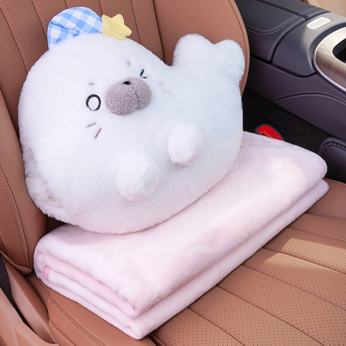 91家纺网 家纺一手货源 找家纺 （总）仟亿莱 2025新款萌萌海豹三用抱枕毯