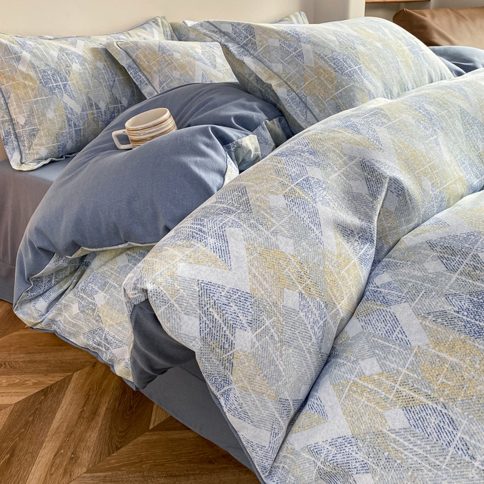 大吉 2024新款全棉磨毛单枕套 光影之间-蓝