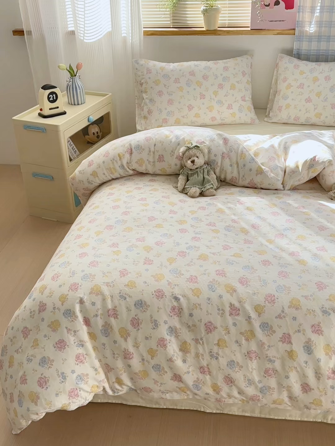 91家纺网 家纺一手货源 找家纺 曼之夏 2025新款全棉纯棉双层印花四件套 花满楼