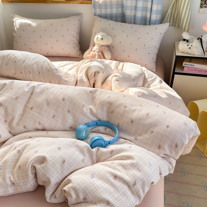 91家纺网 家纺一手货源 找家纺 曼之夏 2025新款全棉纯棉双层印花四件套 玫瑰物语