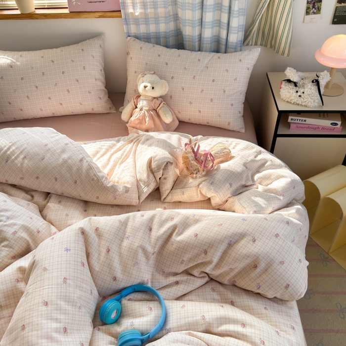 91家纺网 家纺一手货源 找家纺 曼之夏 2025新款全棉纯棉双层印花四件套 玫瑰物语