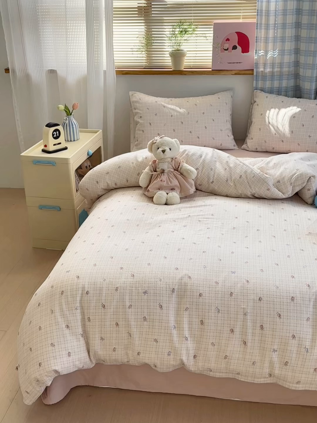 91家纺网 家纺一手货源 找家纺 曼之夏 2025新款全棉纯棉双层印花四件套 玫瑰物语