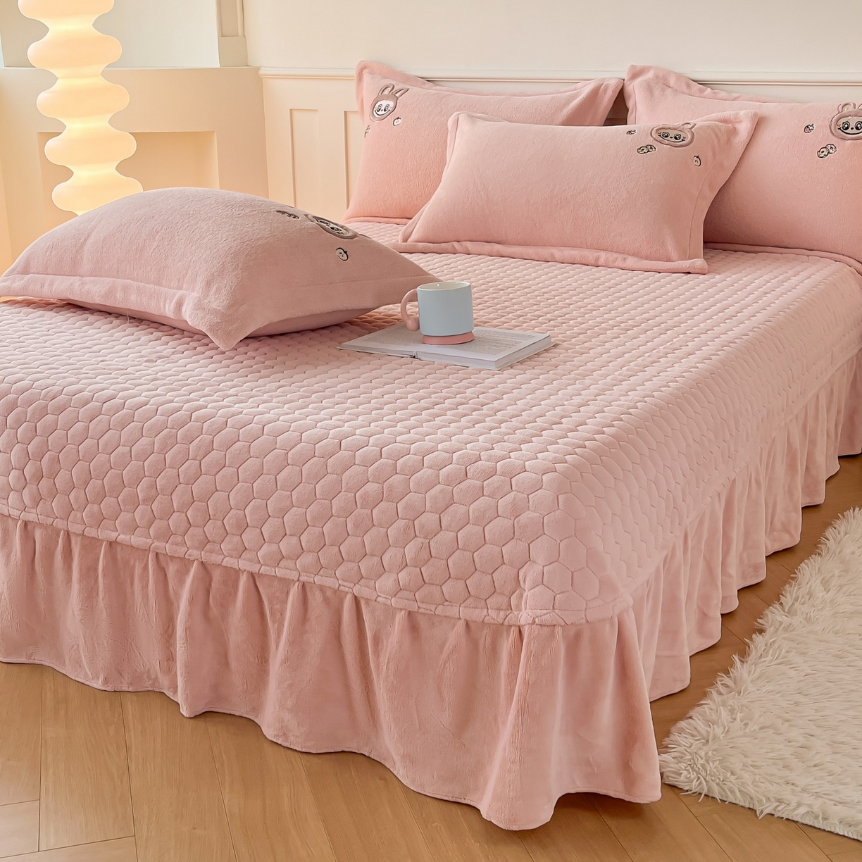 91家纺网 家纺一手货源 找家纺 （总）诺可 2025秋冬新款艾尼绒刺绣四件套-莱布布