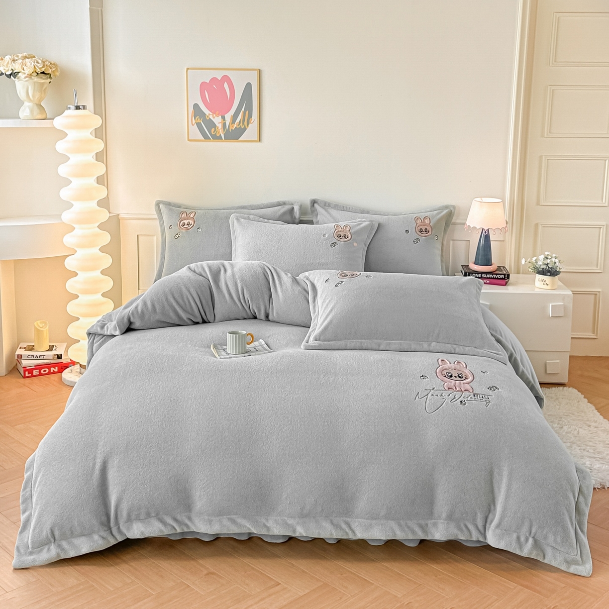 91家纺网 家纺一手货源 找家纺 （总）诺可 2025秋冬新款艾尼绒刺绣四件套-莱布布