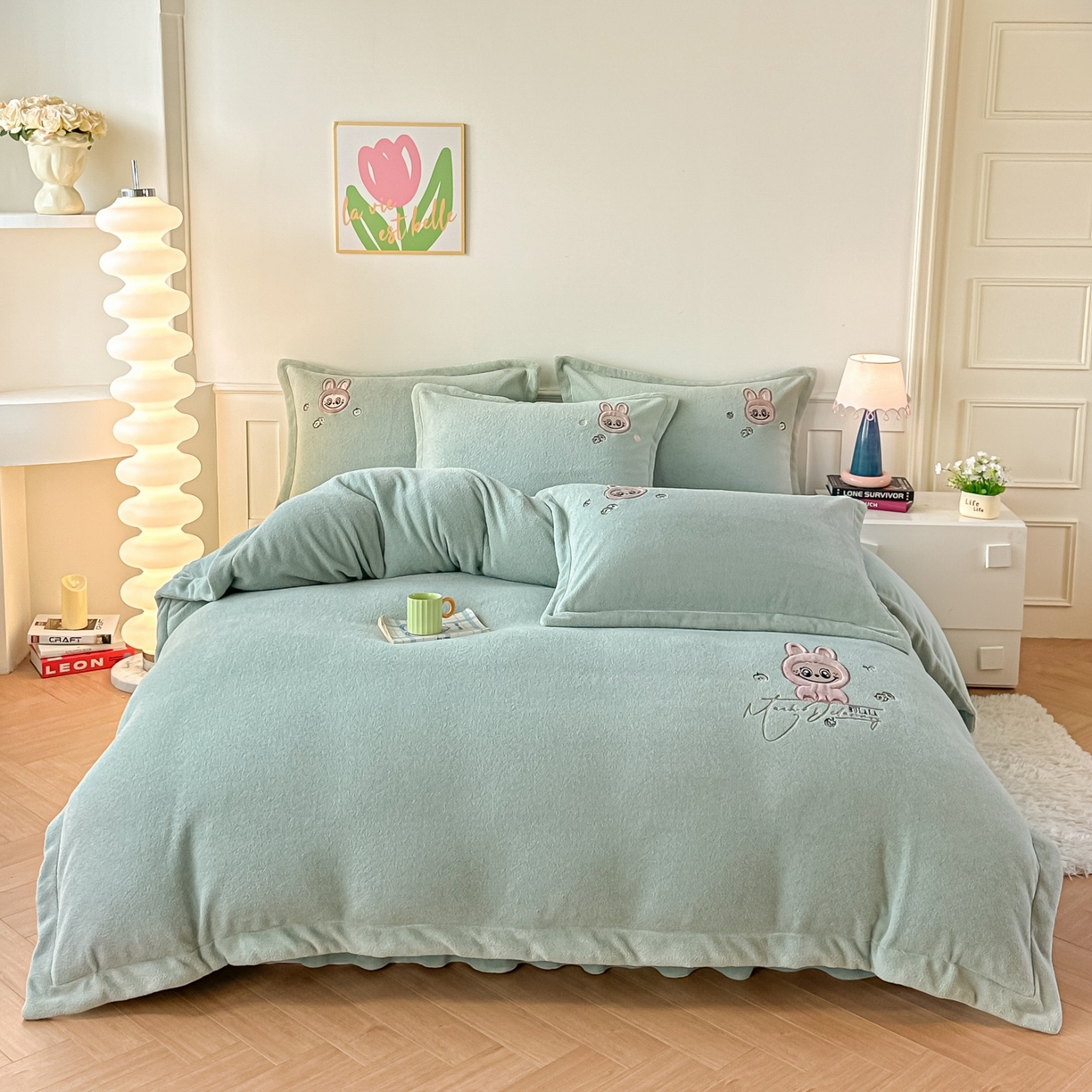 91家纺网 家纺一手货源 找家纺 （总）诺可 2025秋冬新款艾尼绒刺绣四件套-莱布布