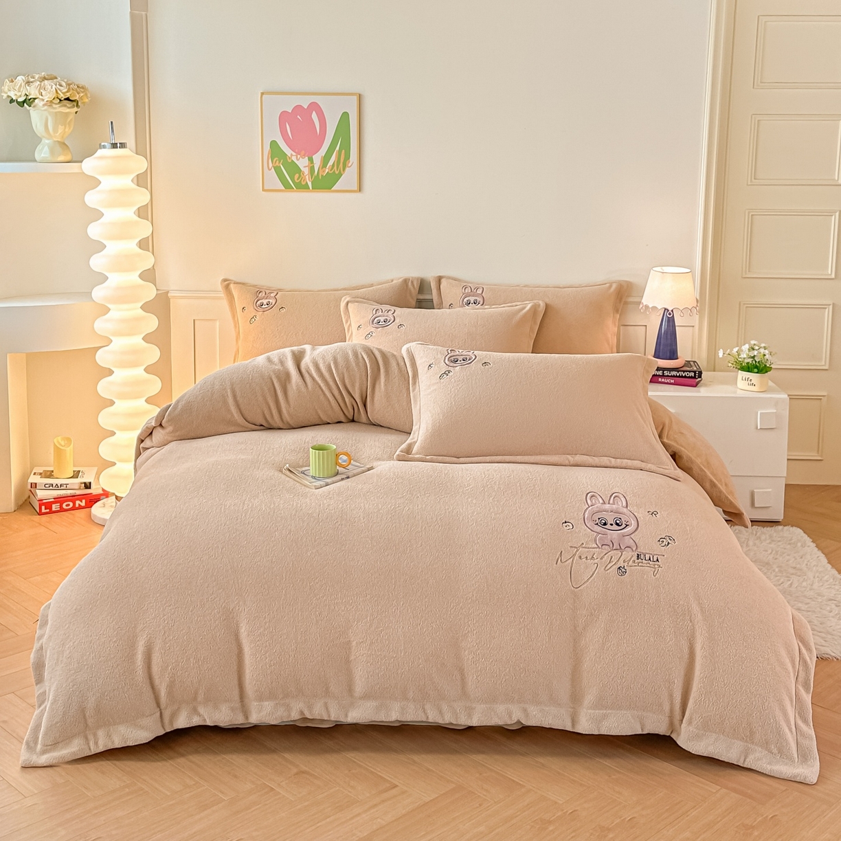 91家纺网 家纺一手货源 找家纺 （总）诺可 2025秋冬新款艾尼绒刺绣四件套-莱布布