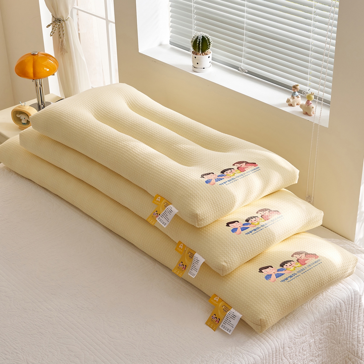 （总）乐可 2025新款千鸟格双人长枕枕头枕芯