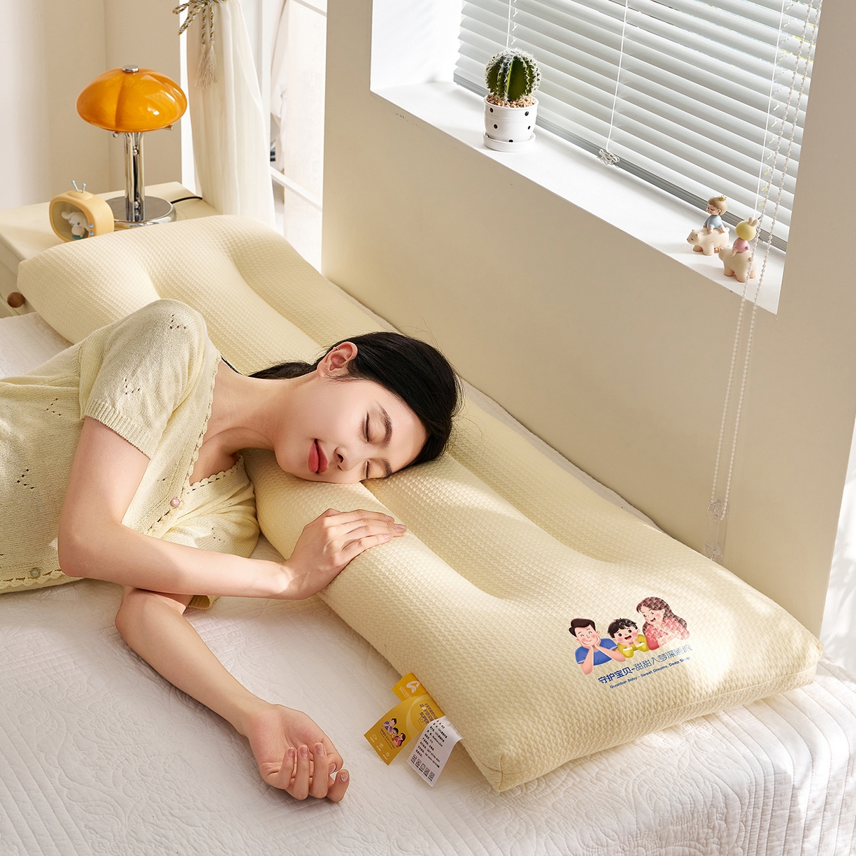 91家纺网 家纺一手货源 找家纺 （总）乐可 2025新款千鸟格双人长枕枕头枕芯