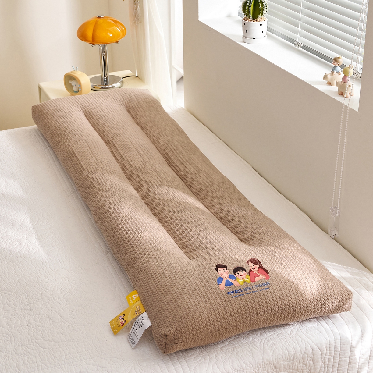 91家纺网 家纺一手货源 找家纺 乐可 2025新款千鸟格双人长枕枕头枕芯 千鸟格双人长枕-咖