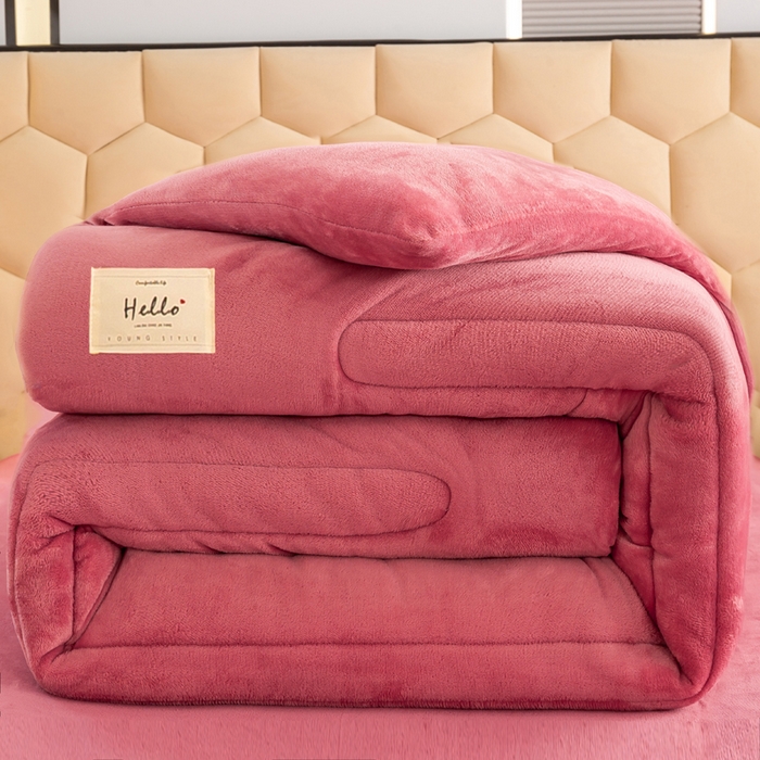 91家纺网 家纺一手货源 找家纺 （总）恋之巢家纺 2025新款双面牛奶绒模特冬被被子被芯