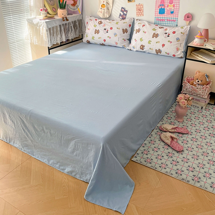 91家纺网 家纺一手货源 找家纺 梦卓家纺 2025新款超柔水洗棉印花双层纱卡通小清新四件套 动物乐园