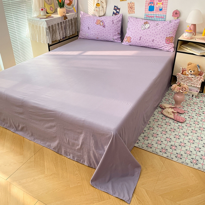 91家纺网 家纺一手货源 找家纺 梦卓家纺 2025新款超柔水洗棉印花双层纱卡通小清新四件套 滑板KT