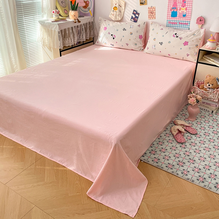 91家纺网 家纺一手货源 找家纺 梦卓家纺 2025新款超柔水洗棉印花双层纱卡通小清新四件套 卡哇伊