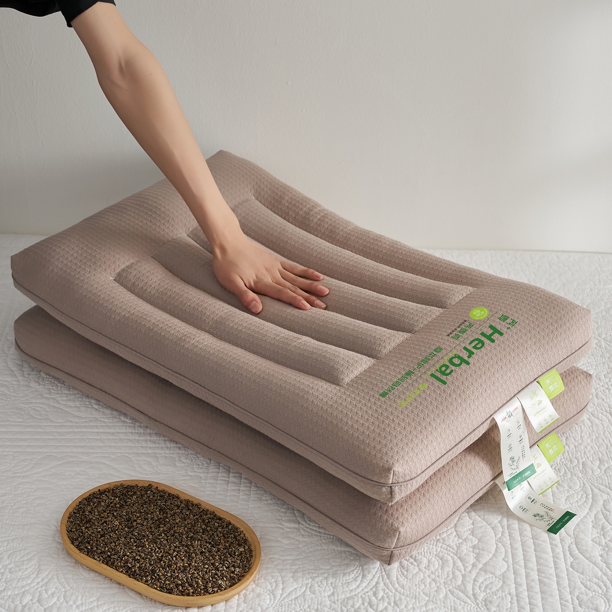 91家纺网 家纺一手货源 找家纺 （总）乐可 2025新款草本定型枕荞麦学生枕成人枕枕头枕芯