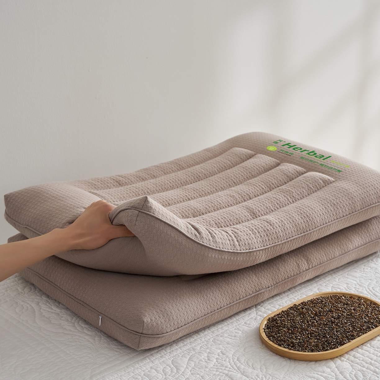 91家纺网 家纺一手货源 找家纺 （总）乐可 2025新款草本定型枕荞麦学生枕成人枕枕头枕芯