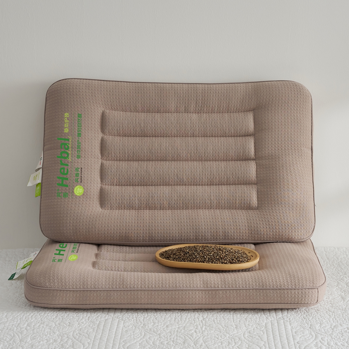 乐可 2025新款草本定型枕荞麦学生枕成人枕枕头枕芯 草本定型枕立体-咖