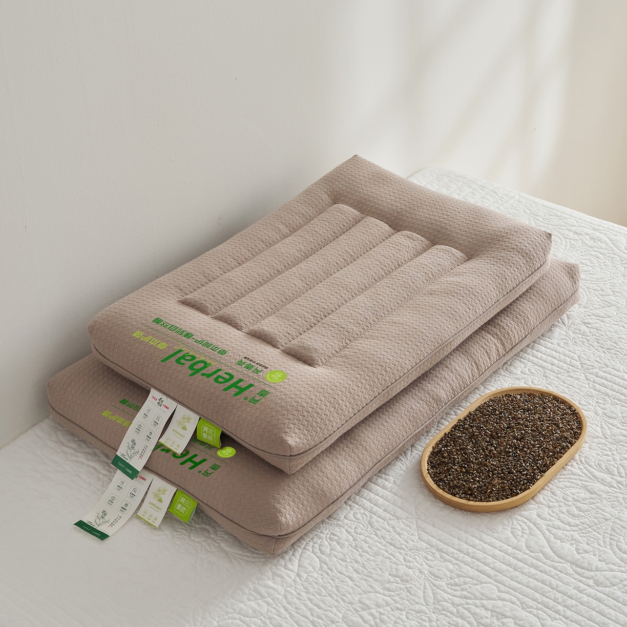 乐可 2025新款草本定型枕荞麦学生枕成人枕枕头枕芯 草本定型枕学生-咖