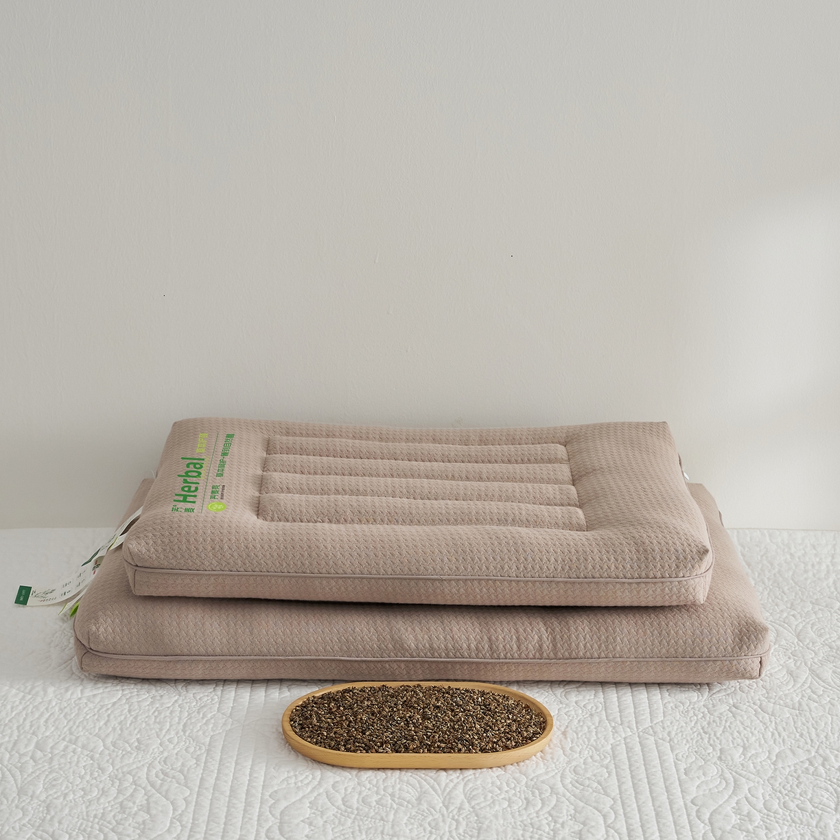 91家纺网 家纺一手货源 找家纺 乐可 2025新款草本定型枕荞麦学生枕成人枕枕头枕芯 草本定型枕学生-咖