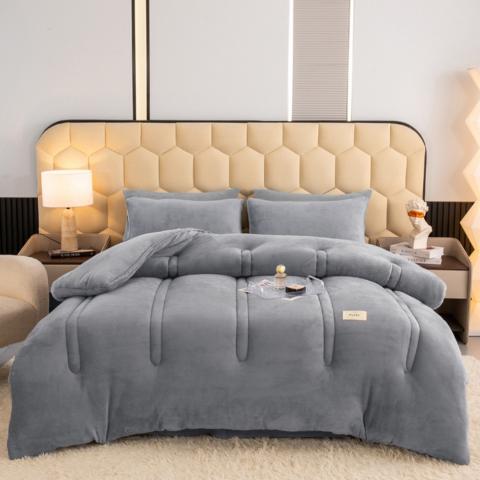 91家纺网 家纺一手货源 找家纺 汇总2025秋冬新款双面牛奶绒被子羊羔绒被子保暖加厚冬被春秋被芯被子冬被跨境外贸