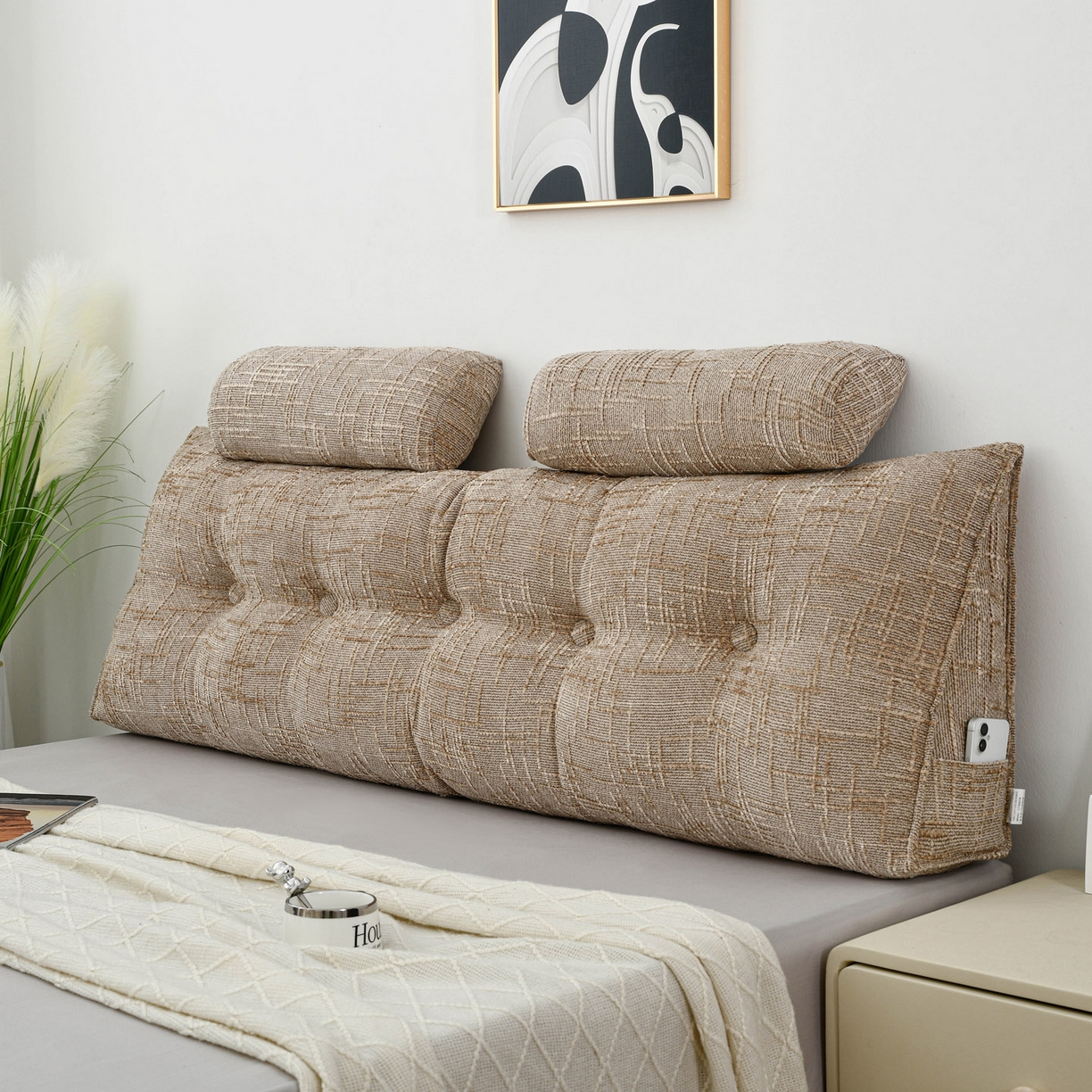 91家纺网 家纺一手货源 找家纺 （总）美达人 2025新款雪尼尔无床头魔术贴靠背