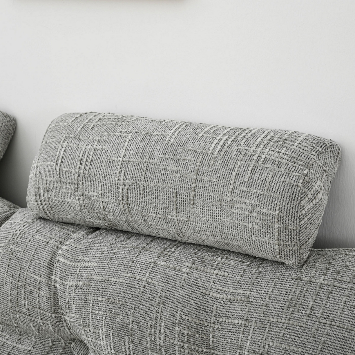 91家纺网 家纺一手货源 找家纺 美达人 2025新款床头靠垫大靠背带头枕可拆洗-肌理麻 肌理麻-浅柔灰-枕头款