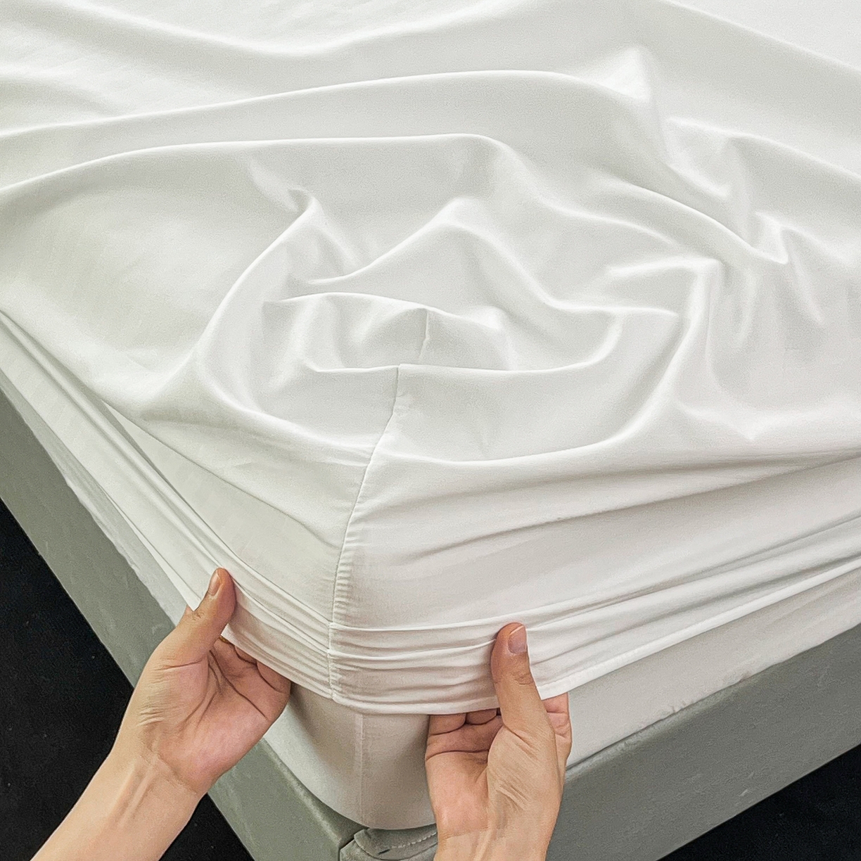 91家纺网 家纺一手货源 找家纺 （总）恬澳家纺 2025新款简约磨毛压花床笠外贸跨境电商亚马逊速卖通单床笠三件套欧美尺寸多多跨境平台TEMU SHEIN