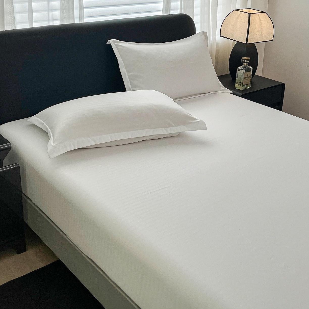 91家纺网 家纺一手货源 找家纺 （总）恬澳家纺 2025新款简约磨毛压花床笠外贸跨境电商亚马逊速卖通单床笠三件套欧美尺寸多多跨境平台TEMU SHEIN