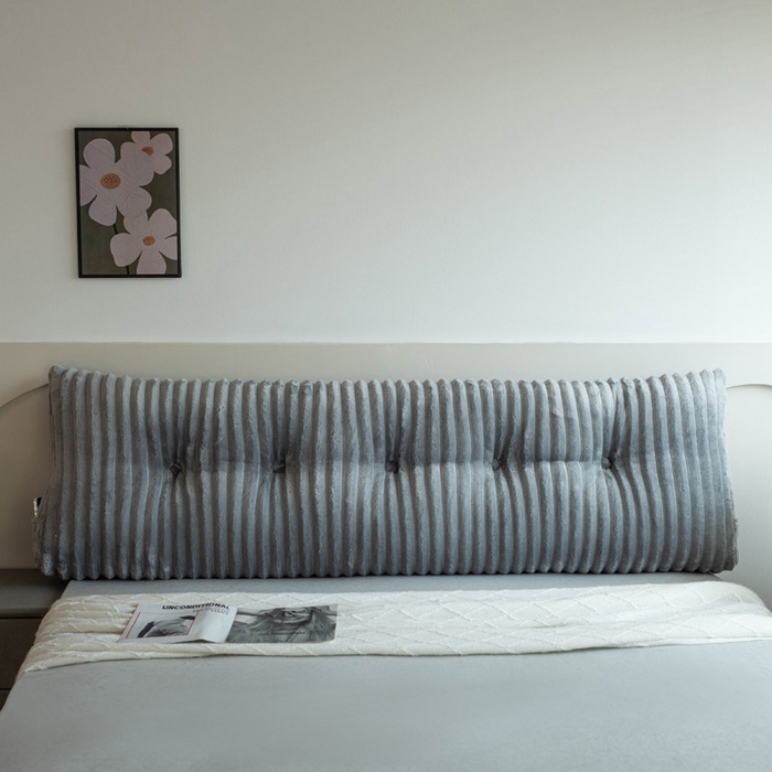 91家纺网 家纺一手货源 找家纺 美达人 2025新款简约绒条三角靠背 粗绒-灰色