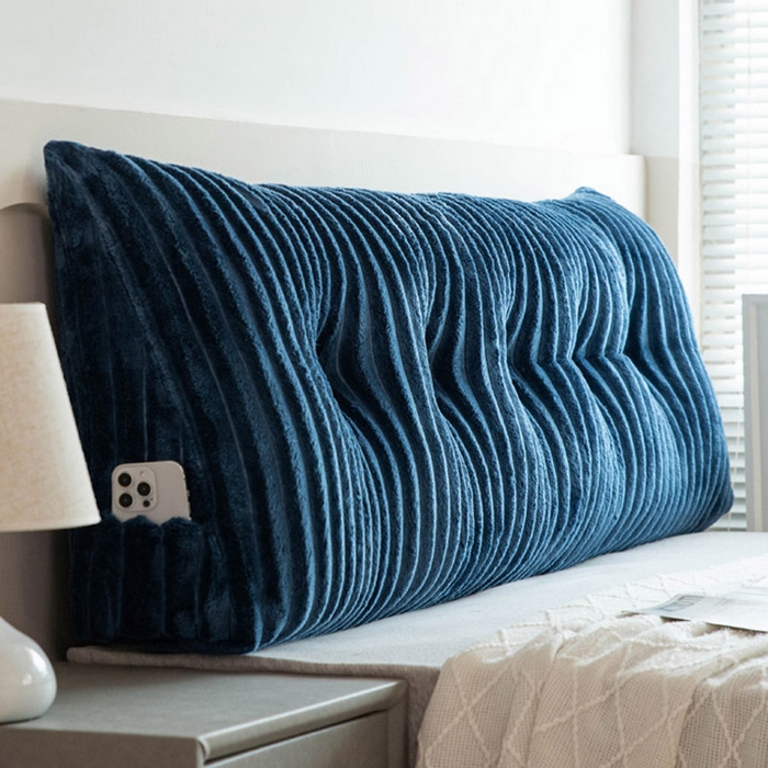 美达人 2025新款简约绒条三角靠背 粗绒-蓝色