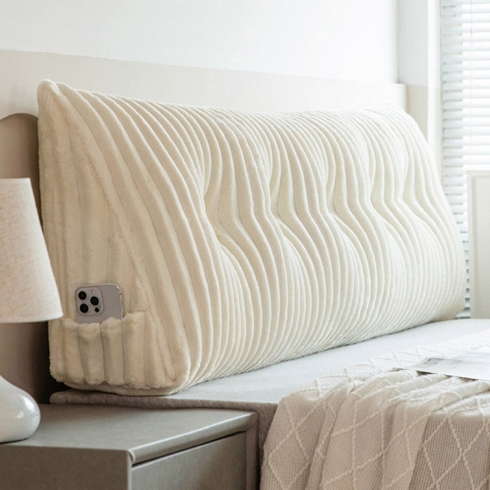 美达人 2025新款简约绒条三角靠背 粗绒-米白