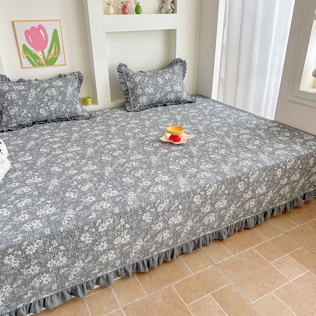 91家纺网 家纺一手货源 找家纺 （总）手艺人家纺 2025新款双层纱夹棉防滑炕盖，炕点，榻榻米垫，床盖A20-A26