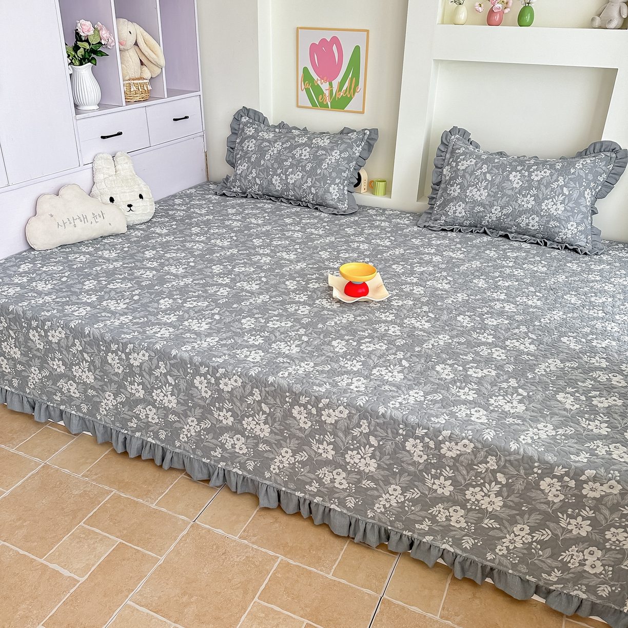 91家纺网 家纺一手货源 找家纺 手艺人家纺 2025新款双层纱夹棉防滑炕盖 榻榻米床盖 炕单床盖A20-A26 A20