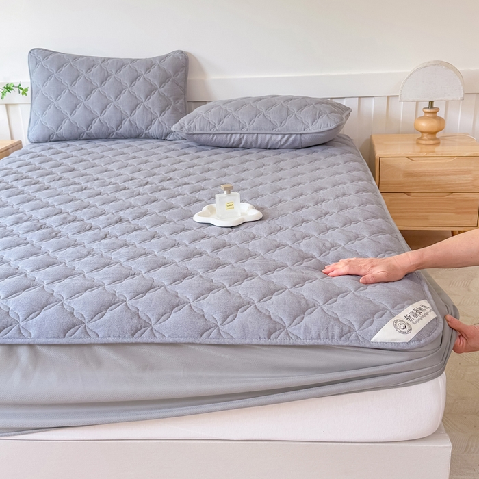 91家纺网 家纺一手货源 找家纺 小萌虎 2025新款全棉新疆棉花床笠-风车系列 风车-灰