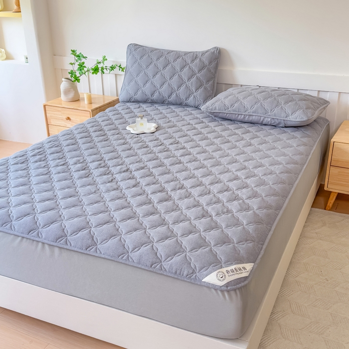 91家纺网 家纺一手货源 找家纺 小萌虎 2025新款全棉新疆棉花床笠-风车系列 风车-灰