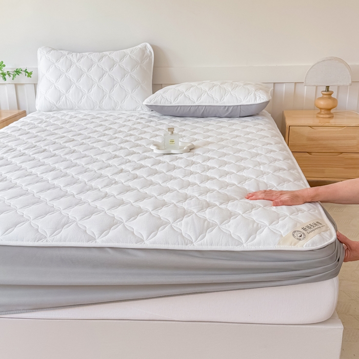 91家纺网 家纺一手货源 找家纺 小萌虎 2025新款全棉新疆棉花床笠-风车系列 风车-米白