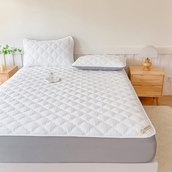 91家纺网 家纺一手货源 找家纺 小萌虎 2025新款全棉新疆棉花床笠-风车系列 风车-米白