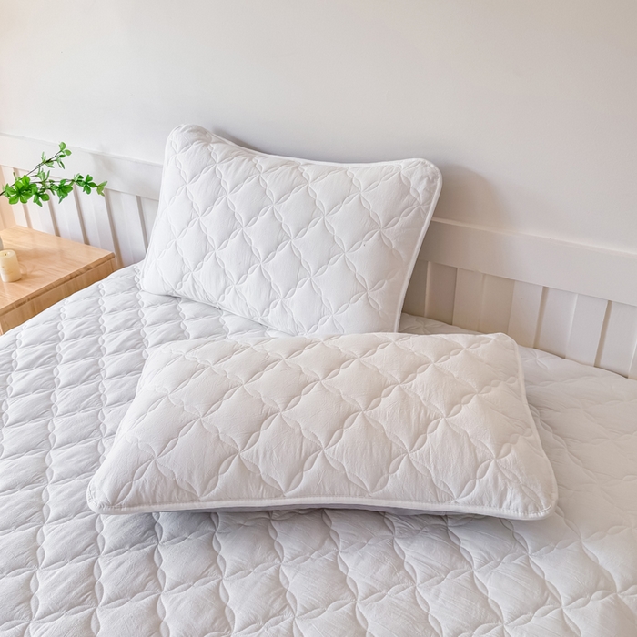 91家纺网 家纺一手货源 找家纺 小萌虎 2025新款全棉新疆棉花床笠-风车系列 风车-米白