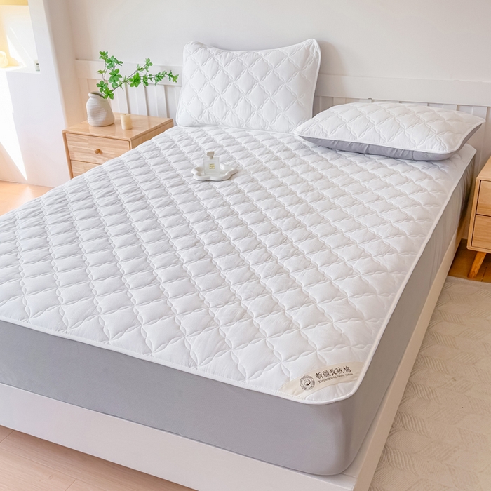 91家纺网 家纺一手货源 找家纺 小萌虎 2025新款全棉新疆棉花床笠-风车系列 风车-米白