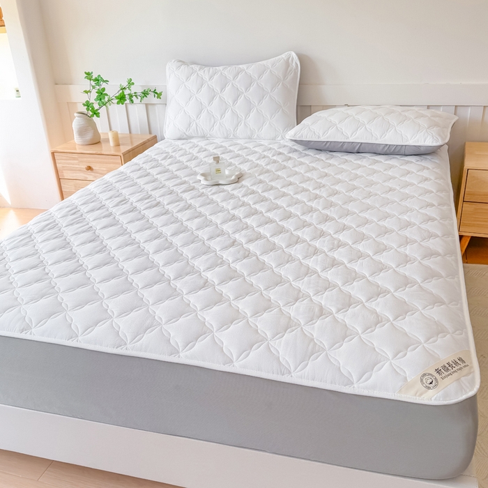 91家纺网 家纺一手货源 找家纺 小萌虎 2025新款全棉新疆棉花床笠-风车系列 风车-米白