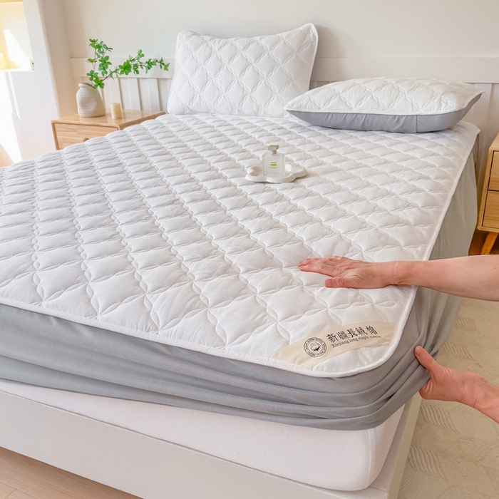 91家纺网 家纺一手货源 找家纺 小萌虎 2025新款全棉新疆棉花床笠-风车系列 风车-米白