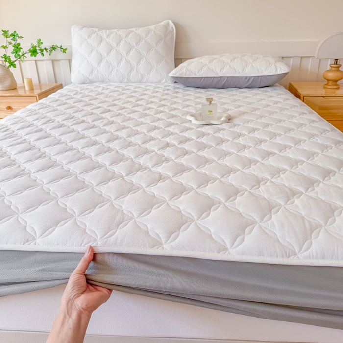 91家纺网 家纺一手货源 找家纺 小萌虎 2025新款全棉新疆棉花床笠-风车系列 风车-米白