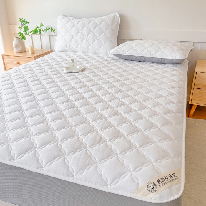 91家纺网 家纺一手货源 找家纺 小萌虎 2025新款全棉新疆棉花床笠-风车系列 风车-米白