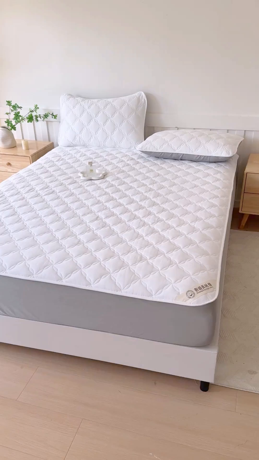 91家纺网 家纺一手货源 找家纺 小萌虎 2025新款全棉新疆棉花床笠-风车系列 风车-米白