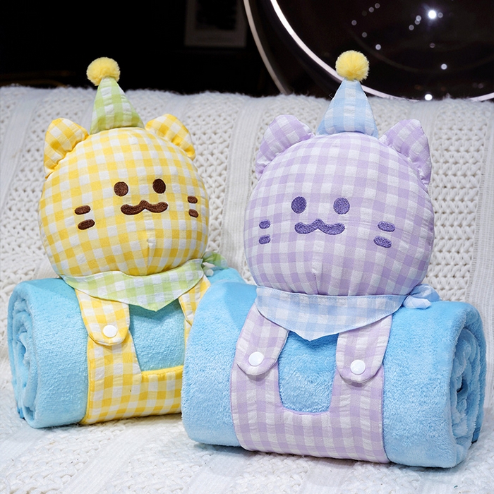 91家纺网 家纺一手货源 找家纺 （总）仟亿莱 2025新款带帽方巾喵立体卷毯