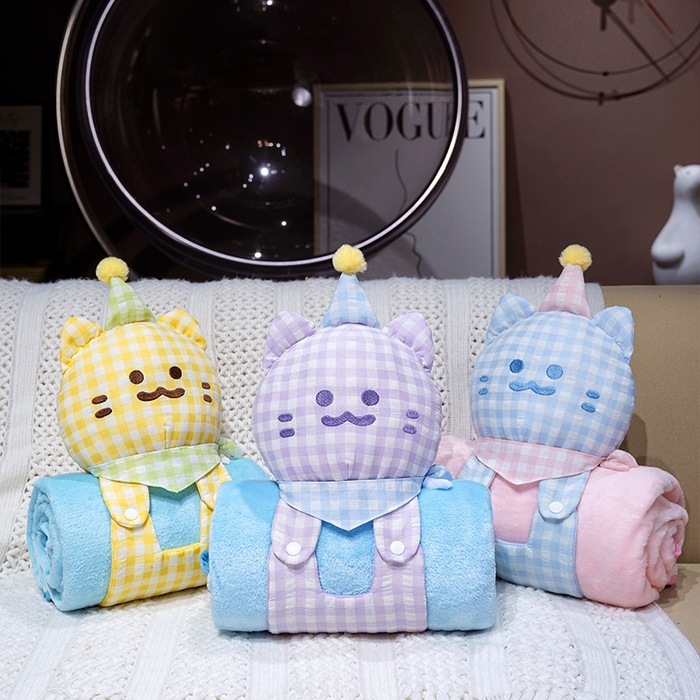 91家纺网 家纺一手货源 找家纺 （总）仟亿莱 2025新款带帽方巾喵立体卷毯