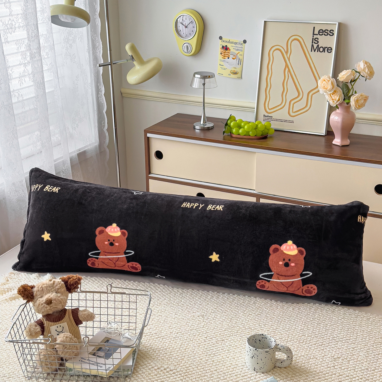 91家纺网 家纺一手货源 找家纺 （总）久云居 2025新款高克重牛奶绒枕加芯牛奶绒长条枕套夹腿抱枕