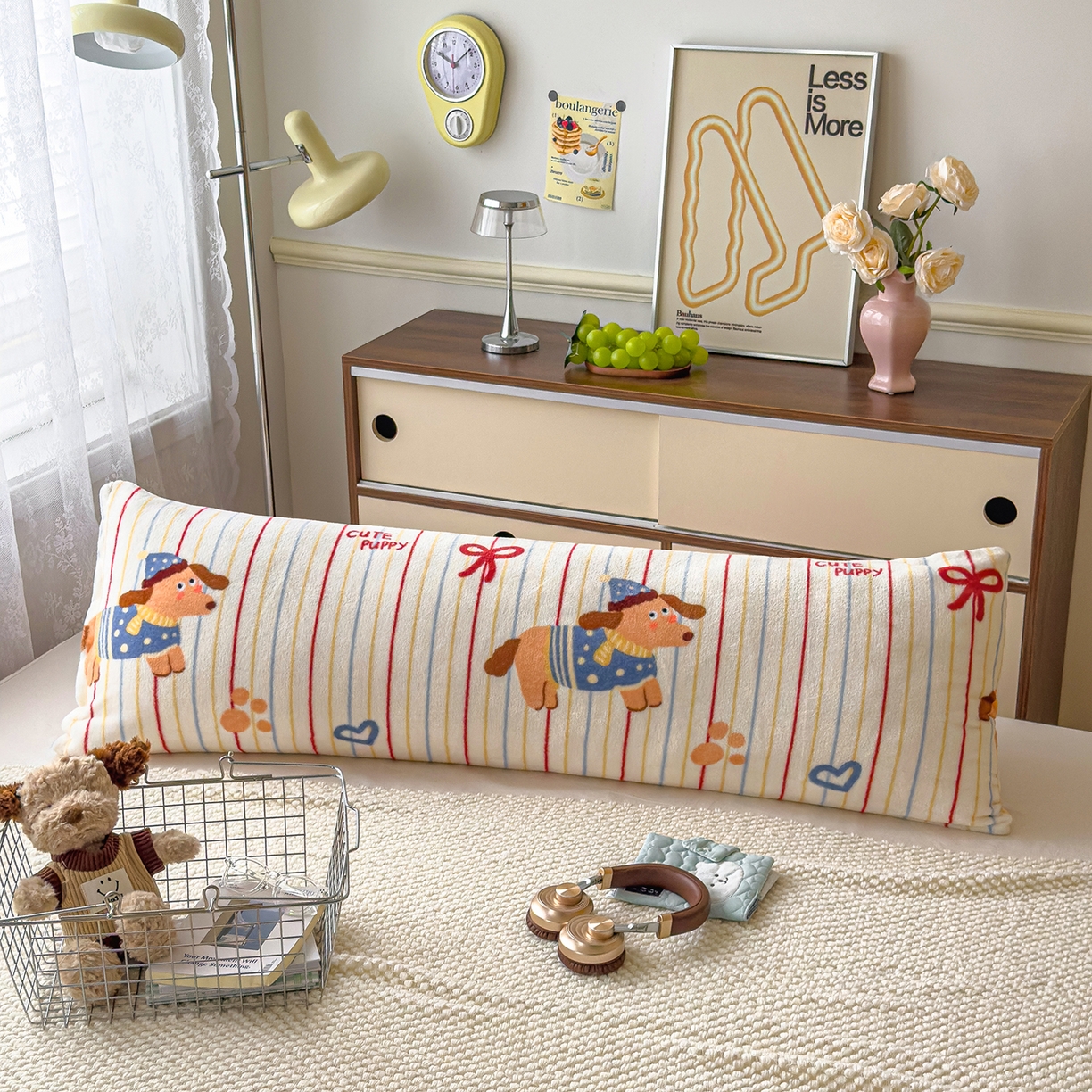 91家纺网 家纺一手货源 找家纺 （总）圣比熊 2025新款高克重牛奶绒枕加芯牛奶绒长条枕套夹腿抱枕