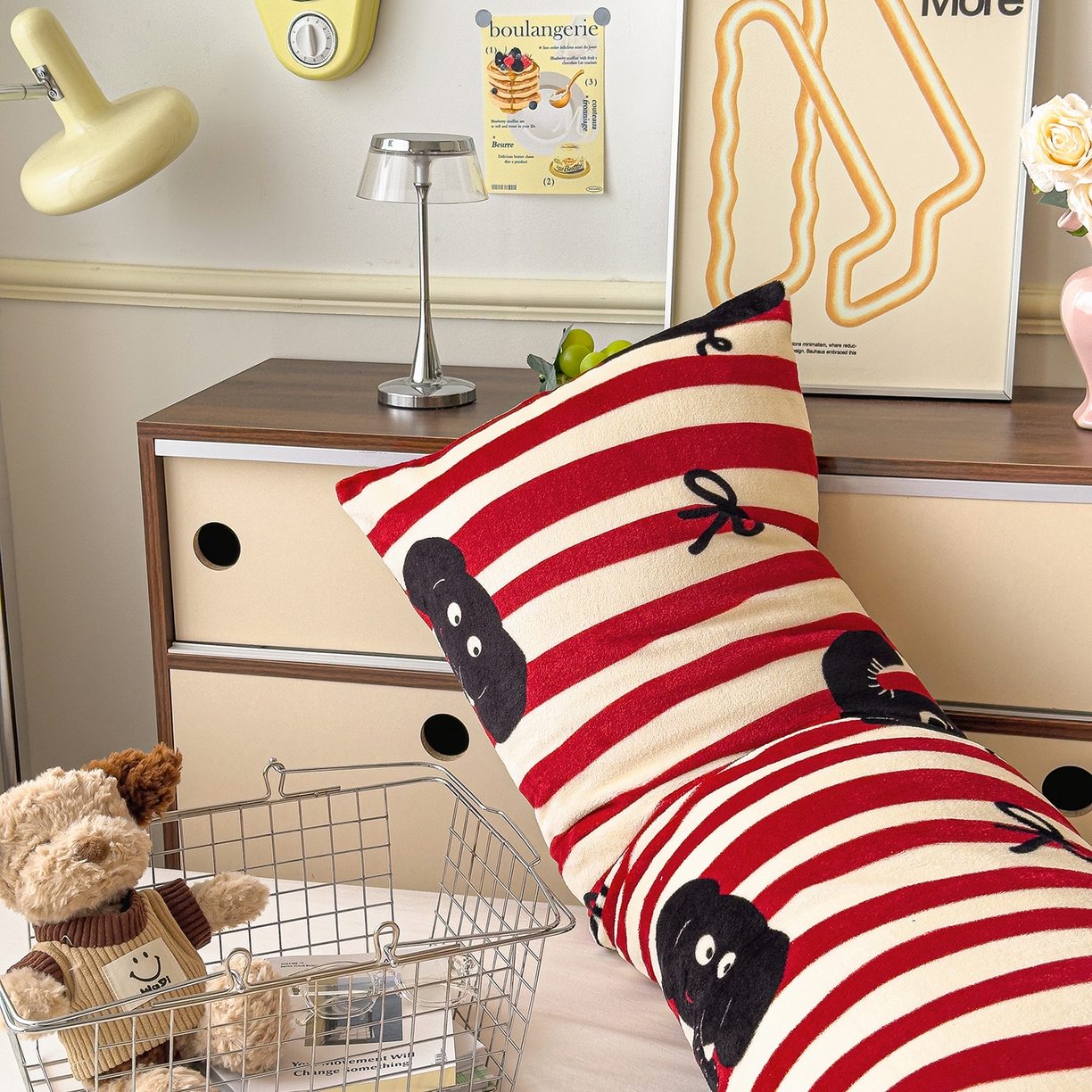 91家纺网 家纺一手货源 找家纺 圣比熊 2025新款高克重牛奶绒枕加芯牛奶绒长条枕套夹腿抱枕 大象乐园