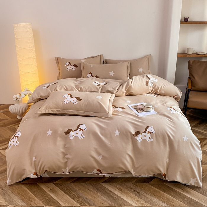 91家纺网 家纺一手货源 找家纺 （总）大吉 2025新款加厚活性喷气磨毛棉四件套被套床单床笠学生单人三件套